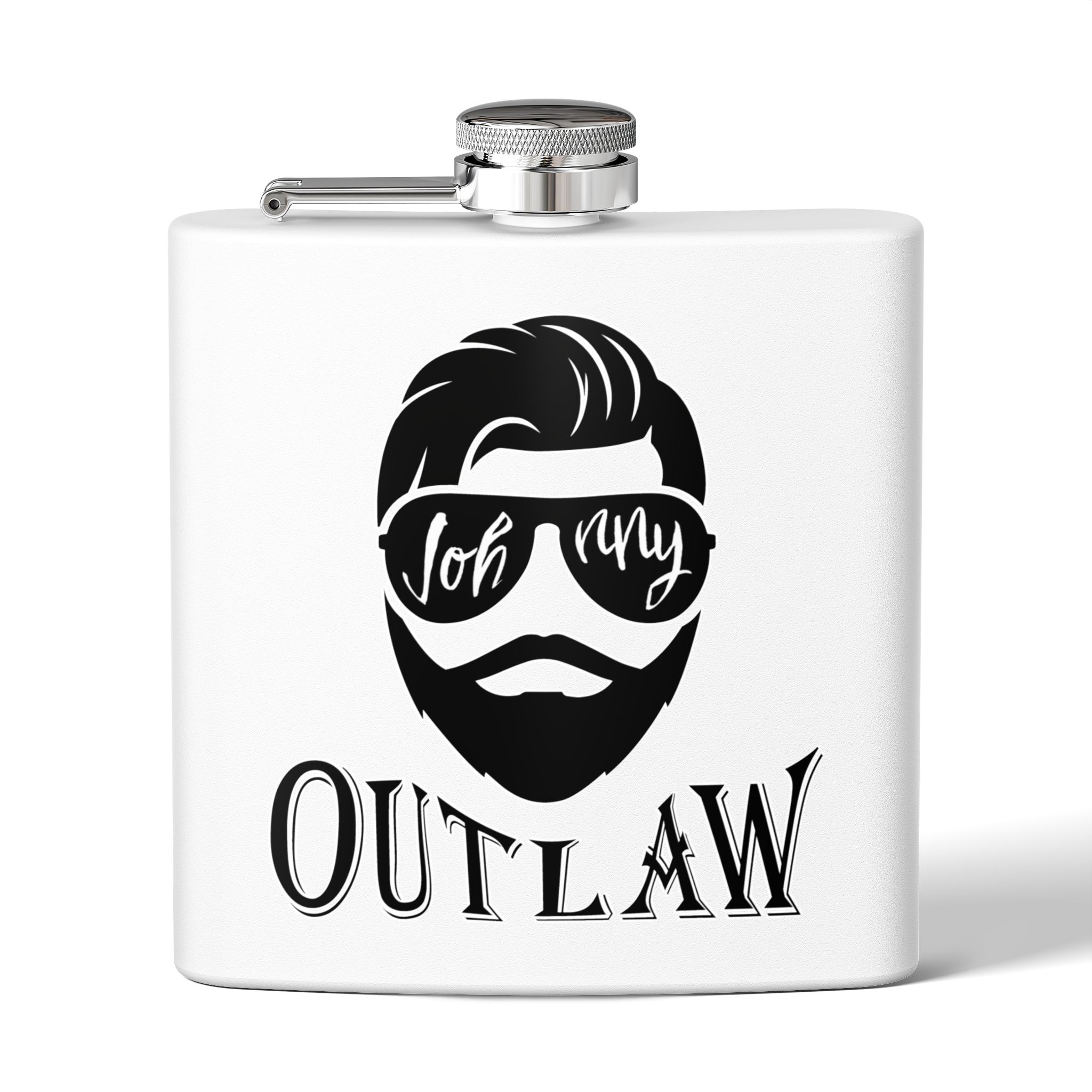 Johnny Outlaw Stainless Steel Flask, 6oz - Image 2