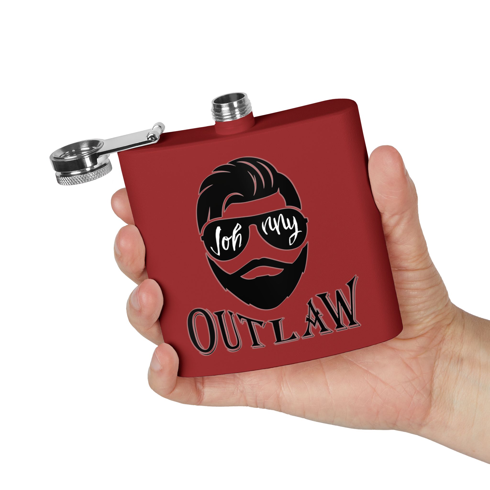 Johnny Outlaw Stainless Steel Flask, 6oz - Image 8